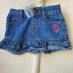 Oshkosh toddler girls size 4T denim skirt with embroidered butterfly